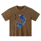 Kyoto-Lion Lucky Blue Koi Art Tee for Kids