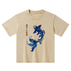 Kyoto-Lion Lucky Blue Koi Art Tee for Kids