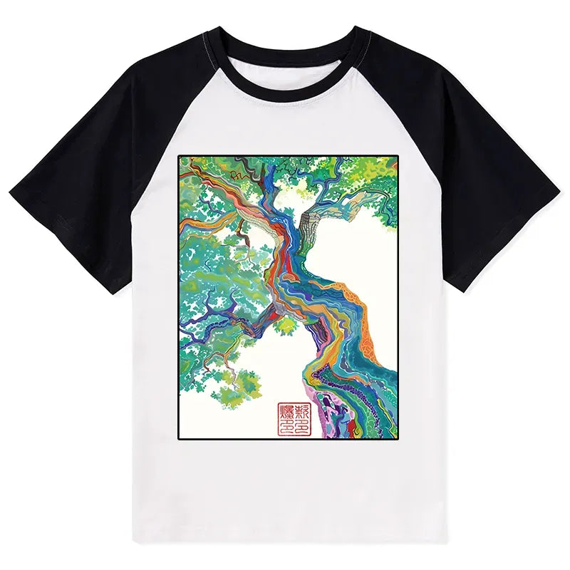 Colorful Magic Tree Japanese T-Shirt