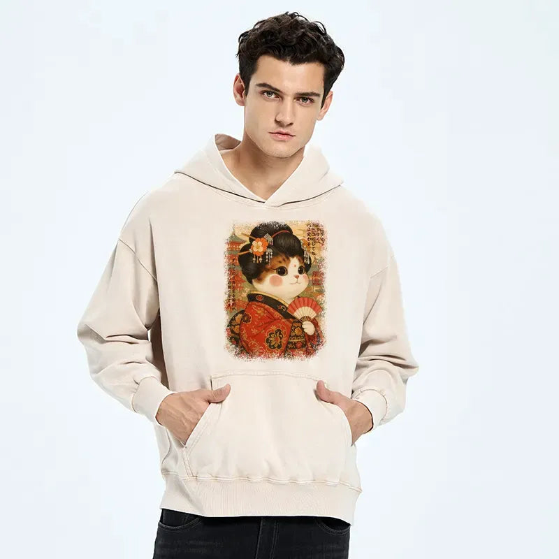 Japanese Ukiyoe Cat Princess Hoodie