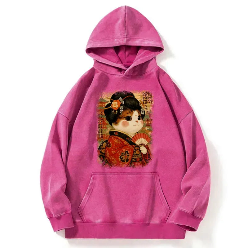 Japanese Ukiyoe Cat Princess Hoodie