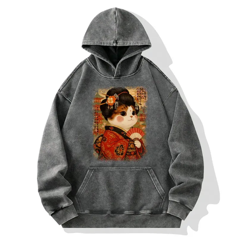 Ukiyoe Cat Hoodie Free Shipping