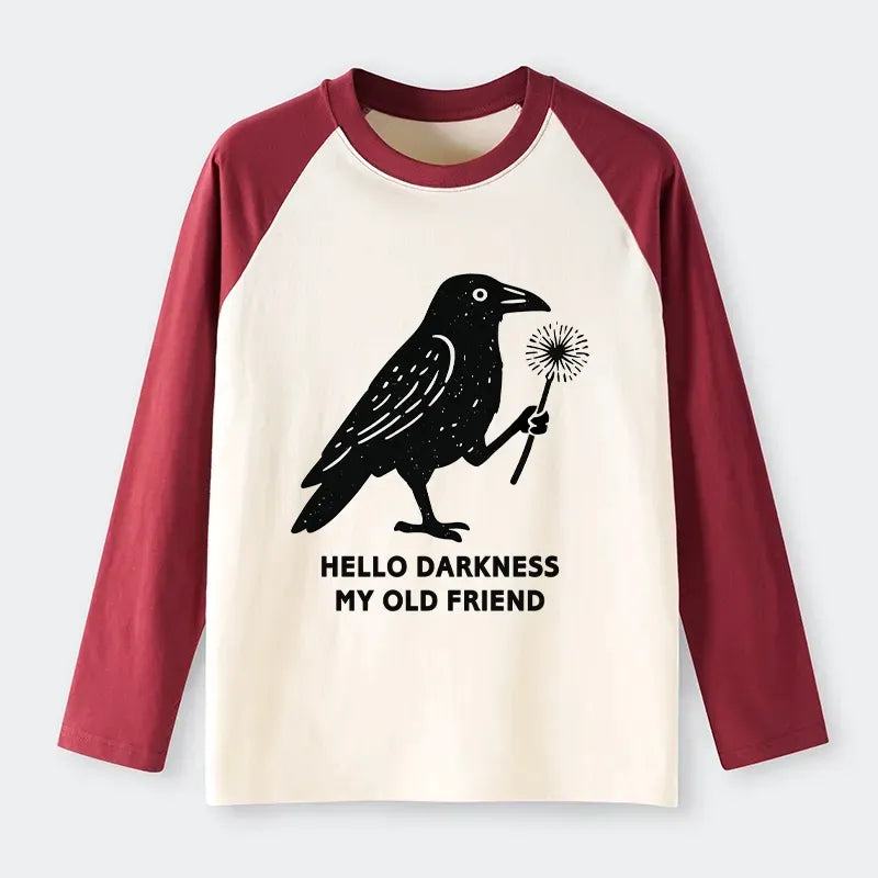 Japanese Crow Raglan Long Sleeve T-Shirt