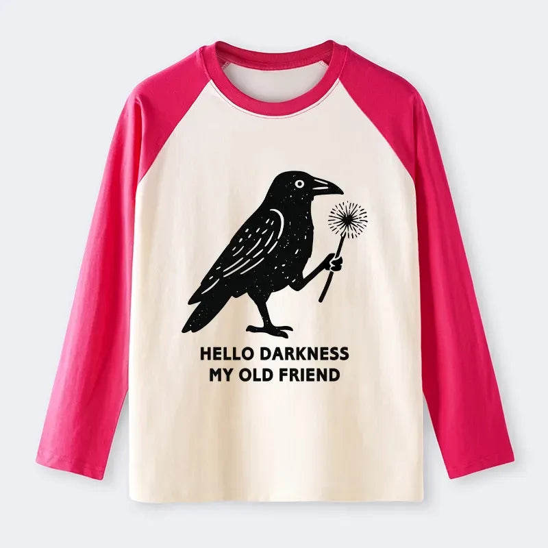 Japanese Crow Raglan Long Sleeve T-Shirt