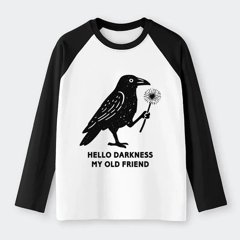 Kyoto-Lion My Old Friend The Crow Raglan Long Sleeve T-shirt