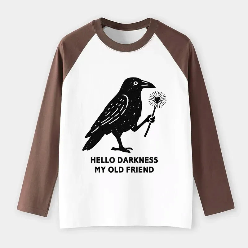 Kyoto-Lion My Old Friend The Crow Raglan Long Sleeve T-shirt