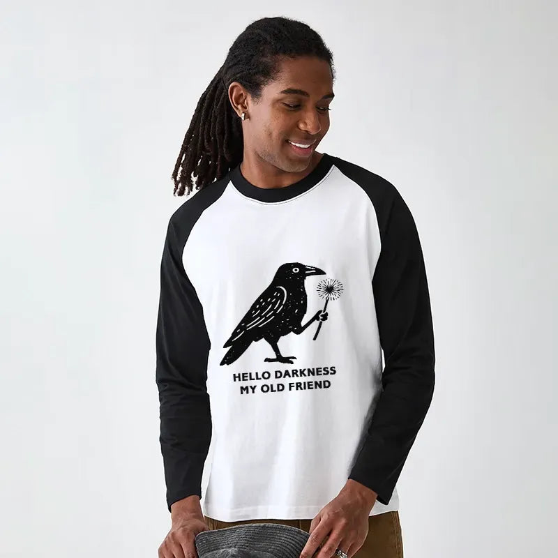 Japanese Crow Raglan Long Sleeve T-Shirt