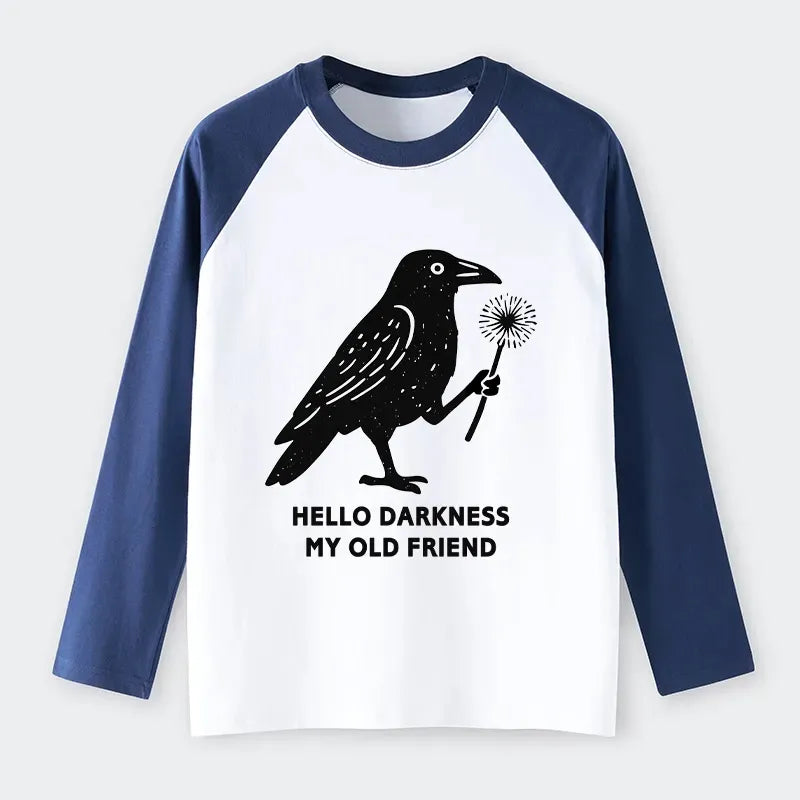 Kyoto-Lion My Old Friend The Crow Raglan Long Sleeve T-shirt
