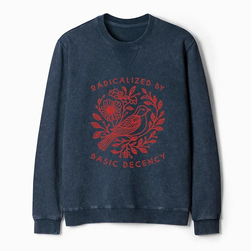 Japanese vintage washed sweatshirt for daily wear