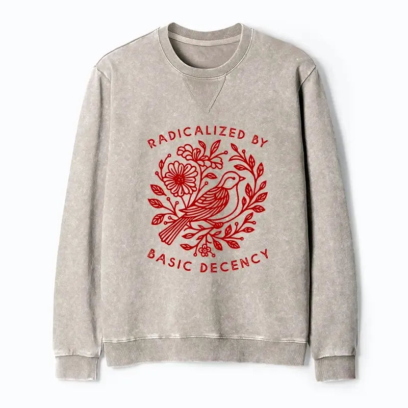 Japanese vintage washed sweatshirt for daily wear