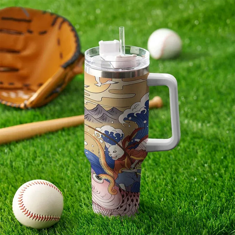 Japanese cat tumbler gift idea