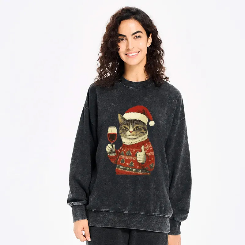 Vintage Cat Sweatshirt with Free Shipping