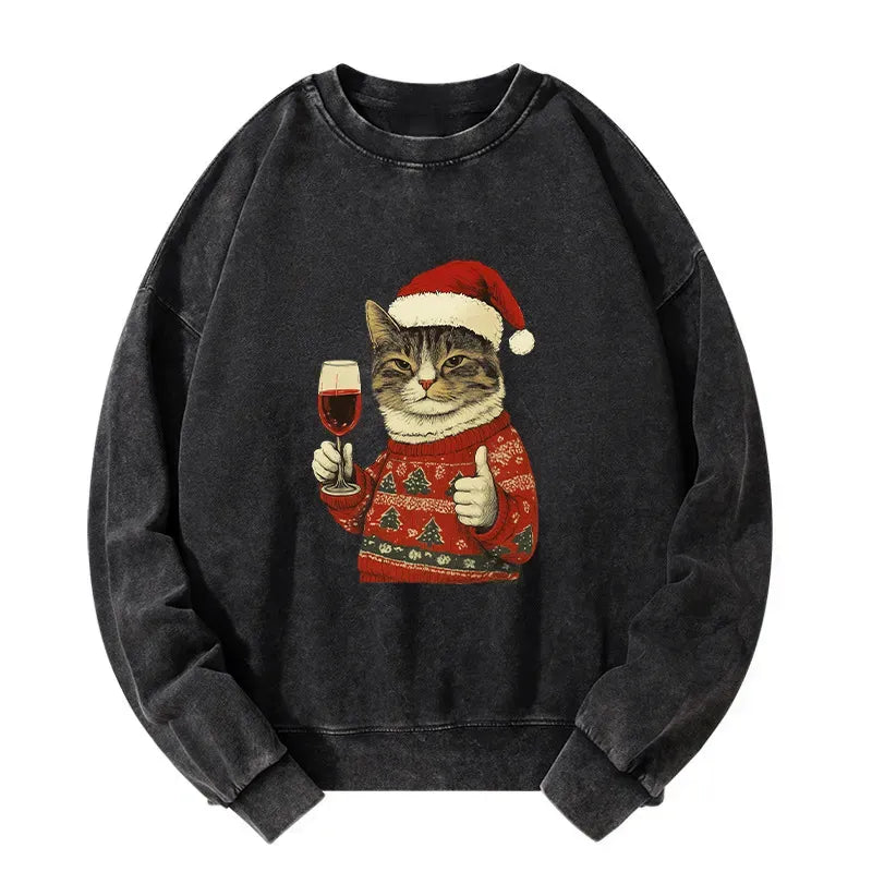 Washed Kyoto Cat Sweatshirt Gift Idea
