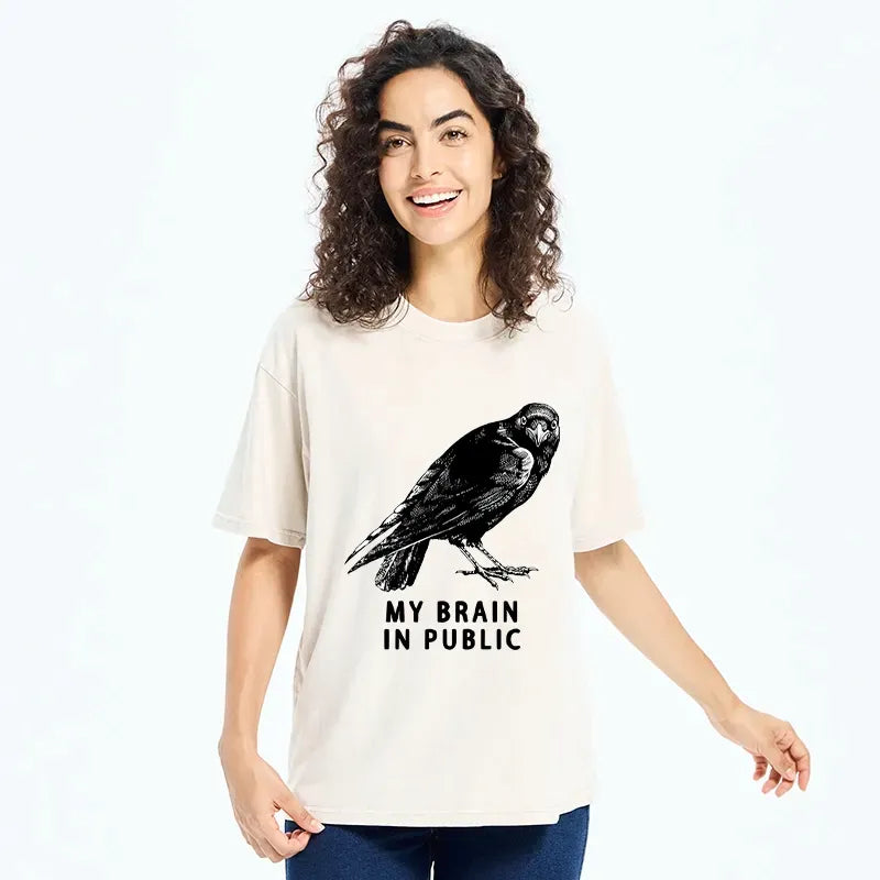Washed Japanese Crow T-Shirt Gift Idea