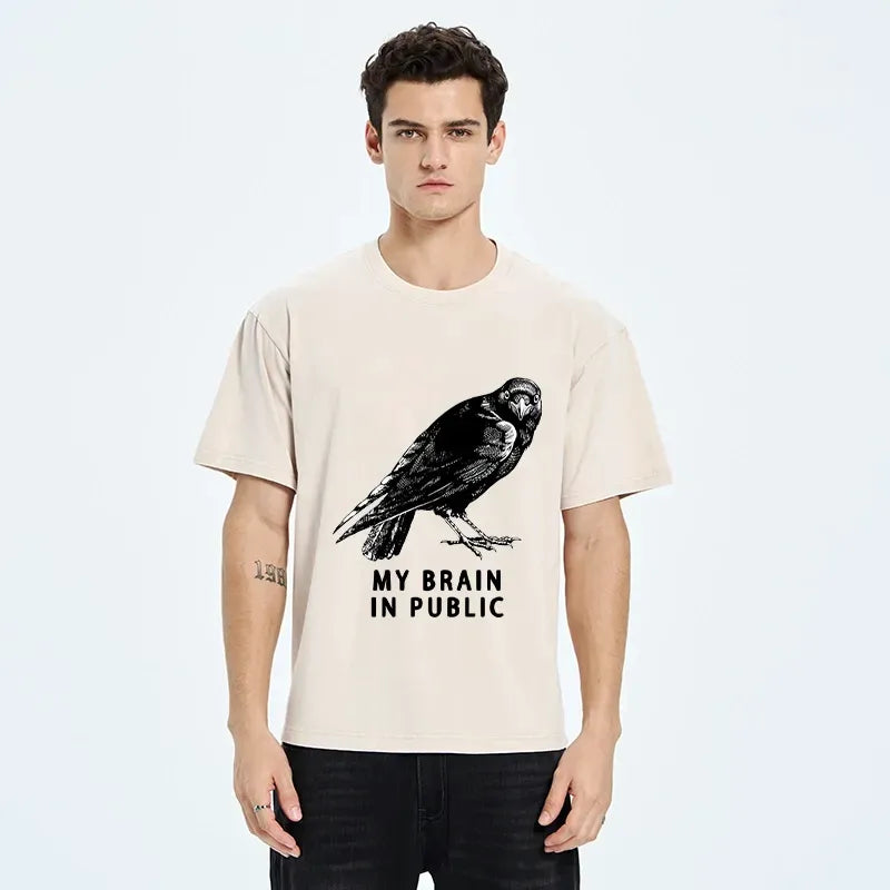 Washed Japanese Crow T-Shirt Gift Idea