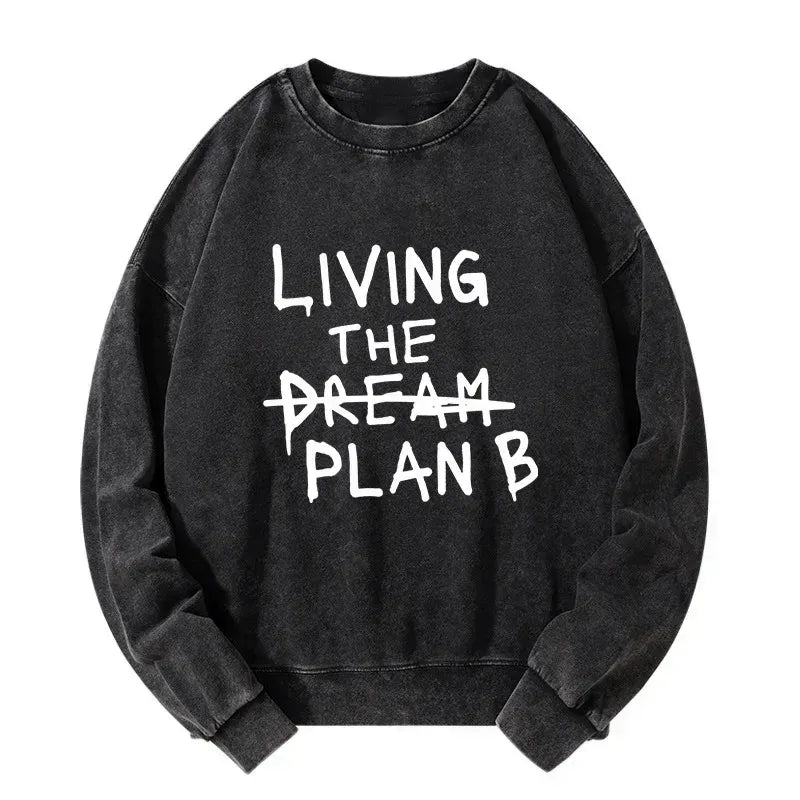Japanese Vintage Washed Sweatshirt for Daily Wear