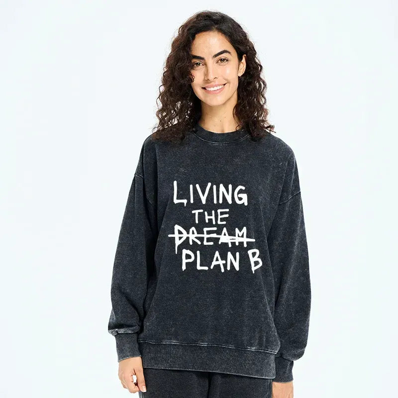 Japanese Vintage Washed Sweatshirt for Daily Wear