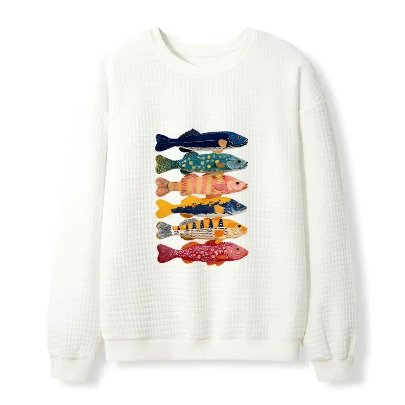 Japanese Colorful Fish Art Sweatshirt