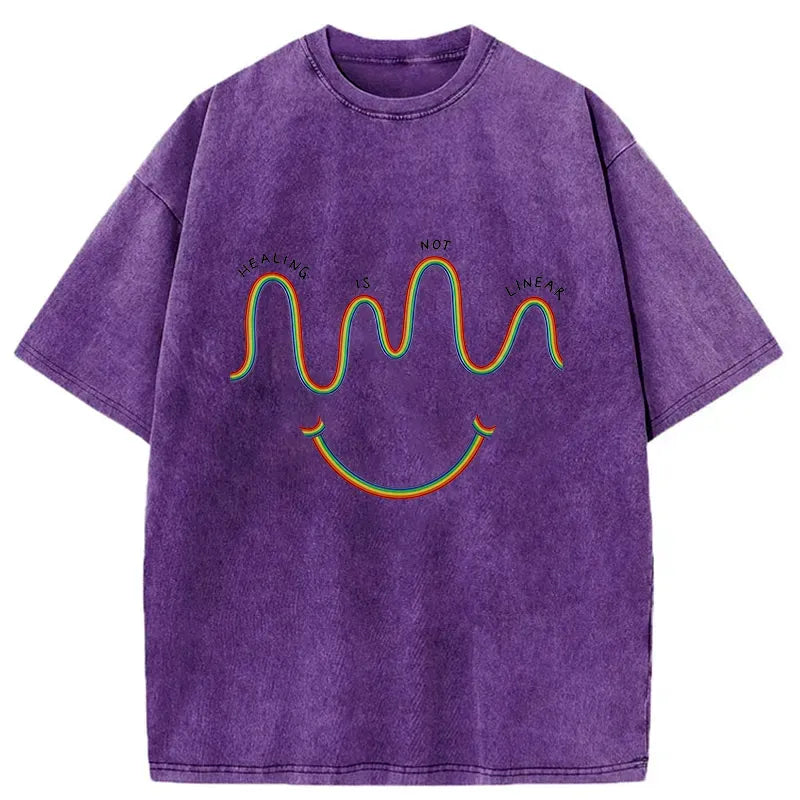 washed unisex t-shirt with lion face