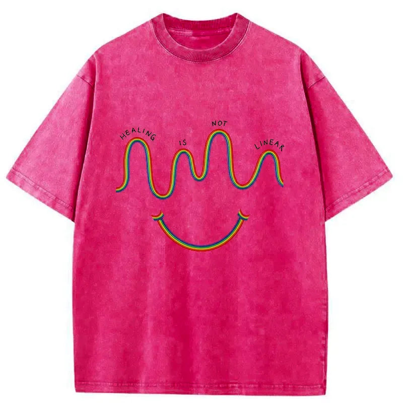 washed unisex t-shirt with lion face