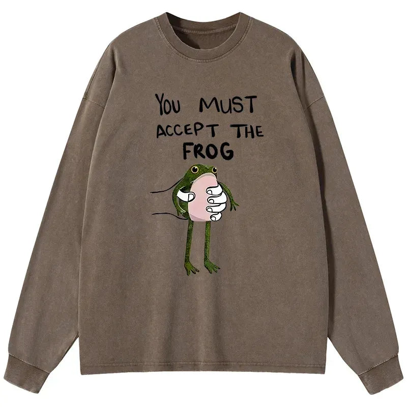 Kyoto-Lion Accept This Frog Washed Long Sleeve T-Shirt