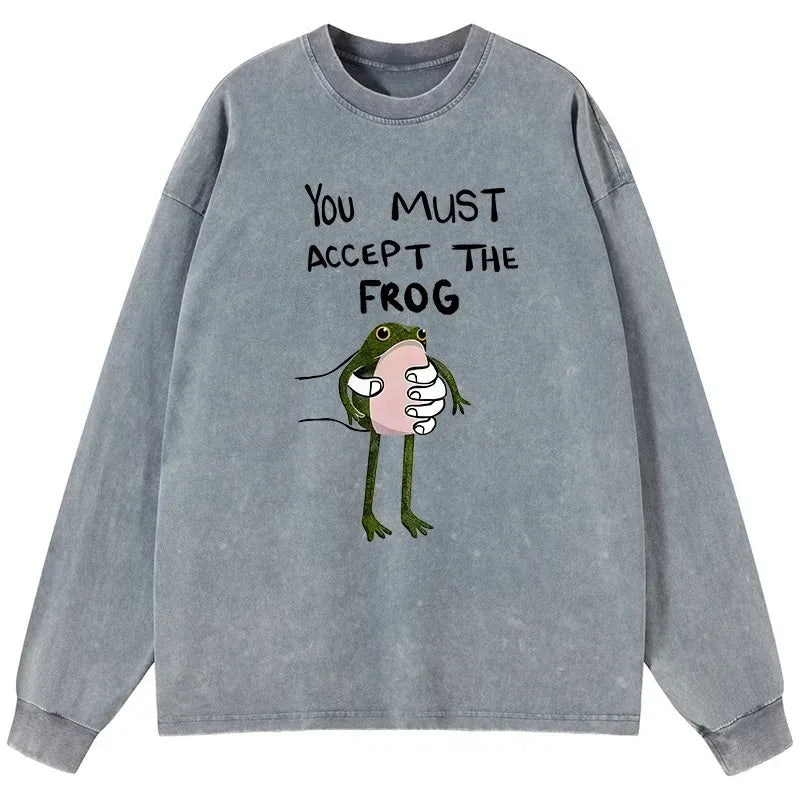Washed Vintage Frog Tee for Summer