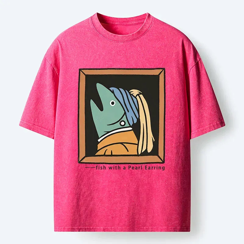 Kyoto-Lion Fish With A Pearl Earring Washed T-Shirt