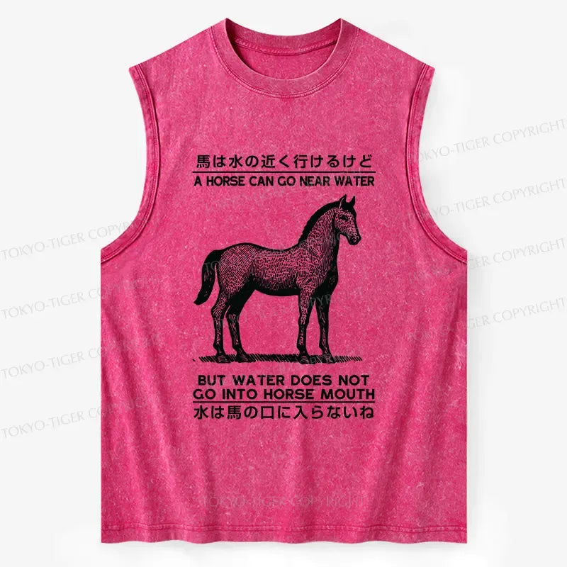 Funny Horse Water Saying Japanese Tank Top
