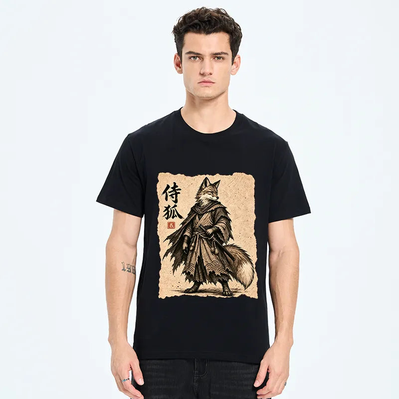 Kyoto-Lion Vintage Samurai Fox Art Classic T-Shirt
