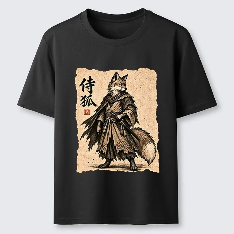 Kyoto-Lion Vintage Samurai Fox Art Classic T-Shirt