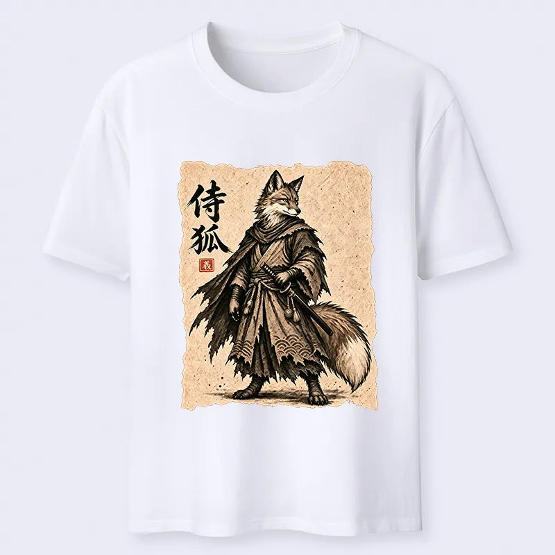 Kyoto-Lion Vintage Samurai Fox Art Classic T-Shirt
