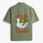 Kyoto-Lion Frog Ready To Commit Crime Work Shirt