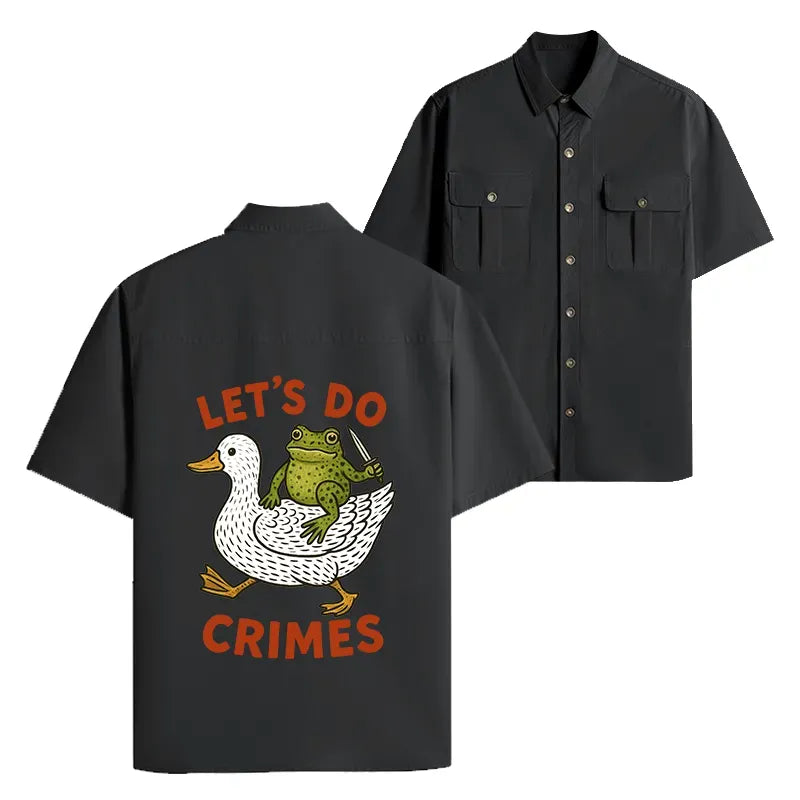 Japanese Frog Work Shirt for Daily Wear