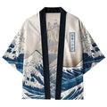 Vintage wave pattern kimono cardigan
