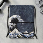 Kyoto-Lion Great Wave Drawstring Backpack