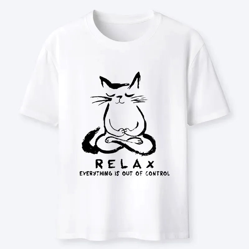 Funny Meditating Cat Shirt for Men