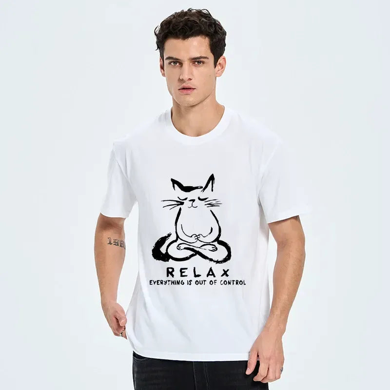 Kyoto-Lion Zen Meditate Cat Chill Funny Meme Classic T-Shirt