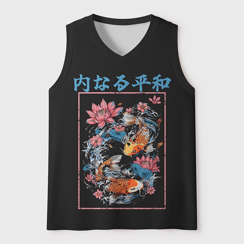 Koi Fish Mesh Tank Top Breathable