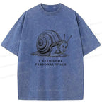 Kyoto-Lion Snail Man Washed T-Shirt