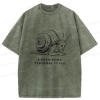 Kyoto-Lion Snail Man Washed T-Shirt