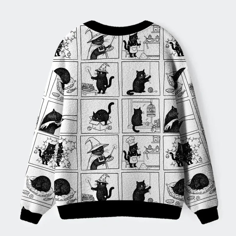 ugly cat comics sweater for gift