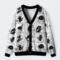 Kyoto-Lion Black Cat Comics Ugly Cardigan Sweater