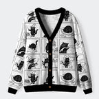 Kyoto-Lion Black Cat Comics Ugly Cardigan Sweater