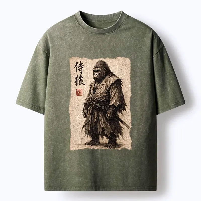 Retro Woodblock Print Washed Tee