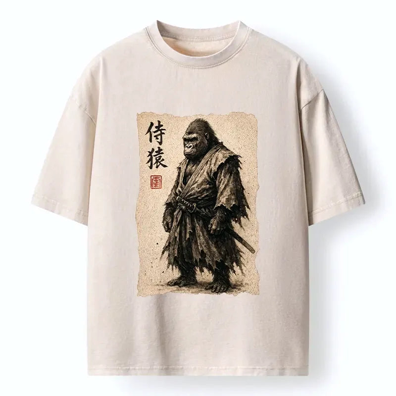 Retro Woodblock Print Washed Tee