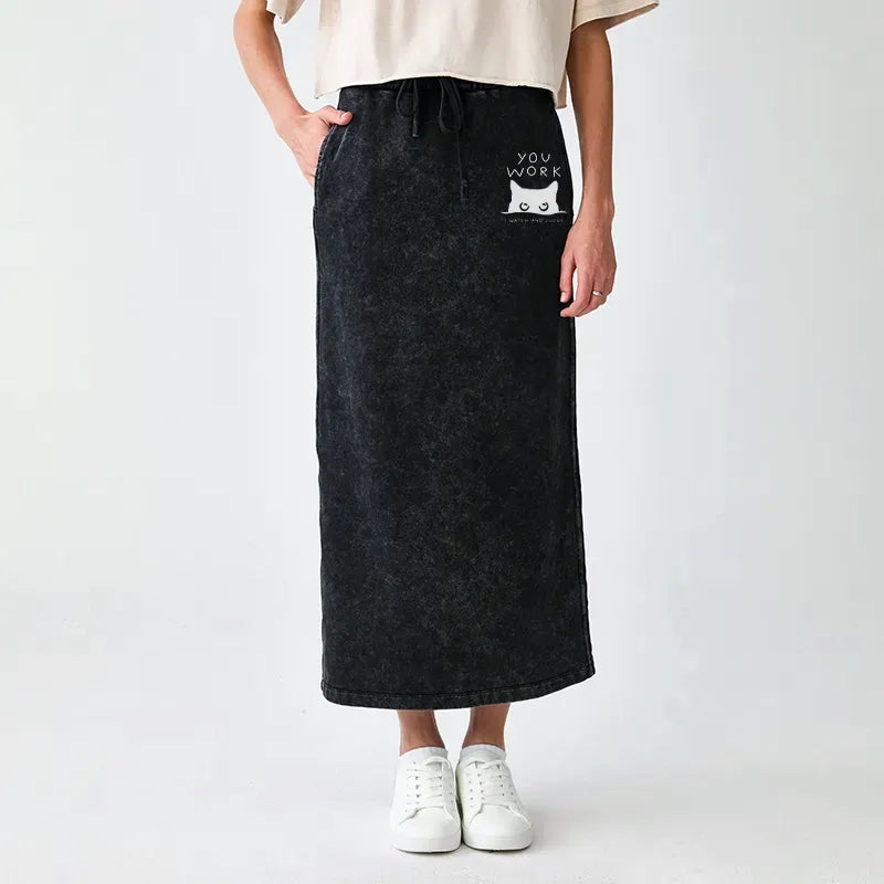 Kyoto Style Cat Skirt for Casual Streetwear