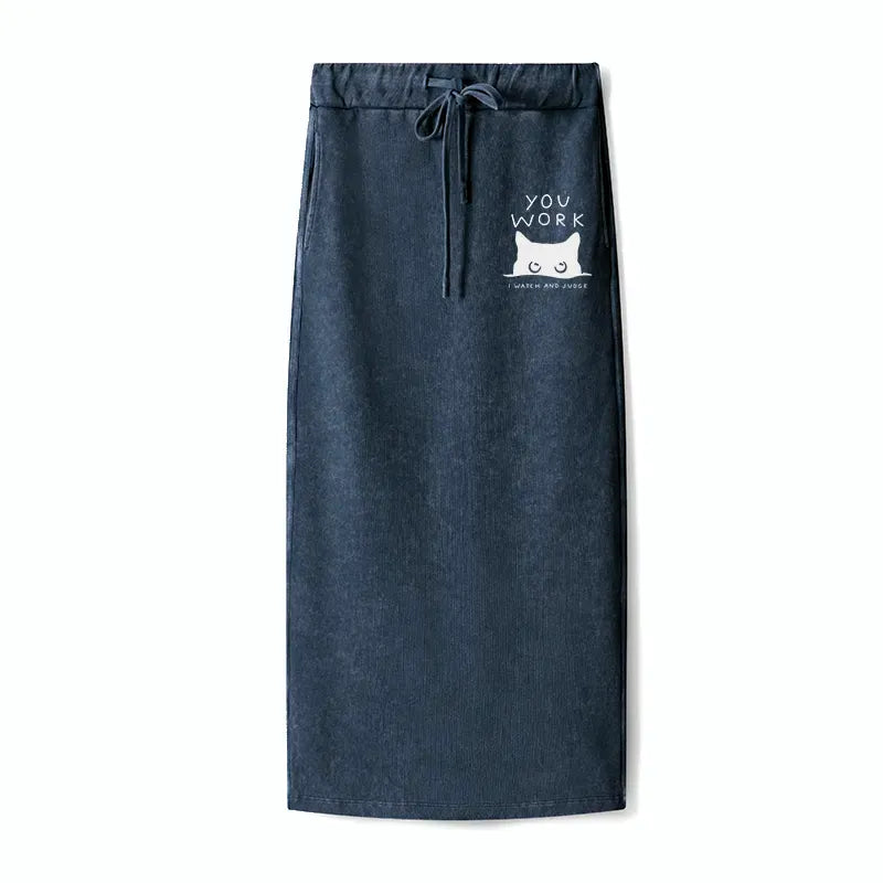 Kyoto Style Cat Skirt for Casual Streetwear