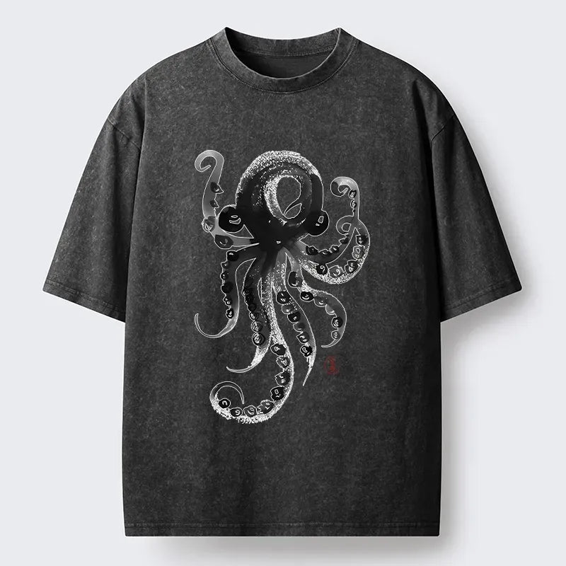 Japanese Woodblock Print Octopus T-Shirt