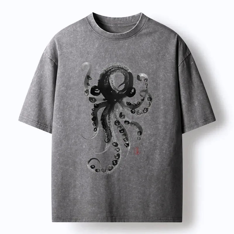 Japanese Woodblock Print Octopus T-Shirt