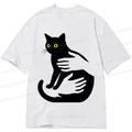 japanese vintage black cat t-shirt